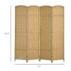 HOMCOM Room Divider, 4 Panel Folding Privacy Screen, 5.6' Tall Freestanding Wall Partition for Home Office, Bedroom, Nature Wood